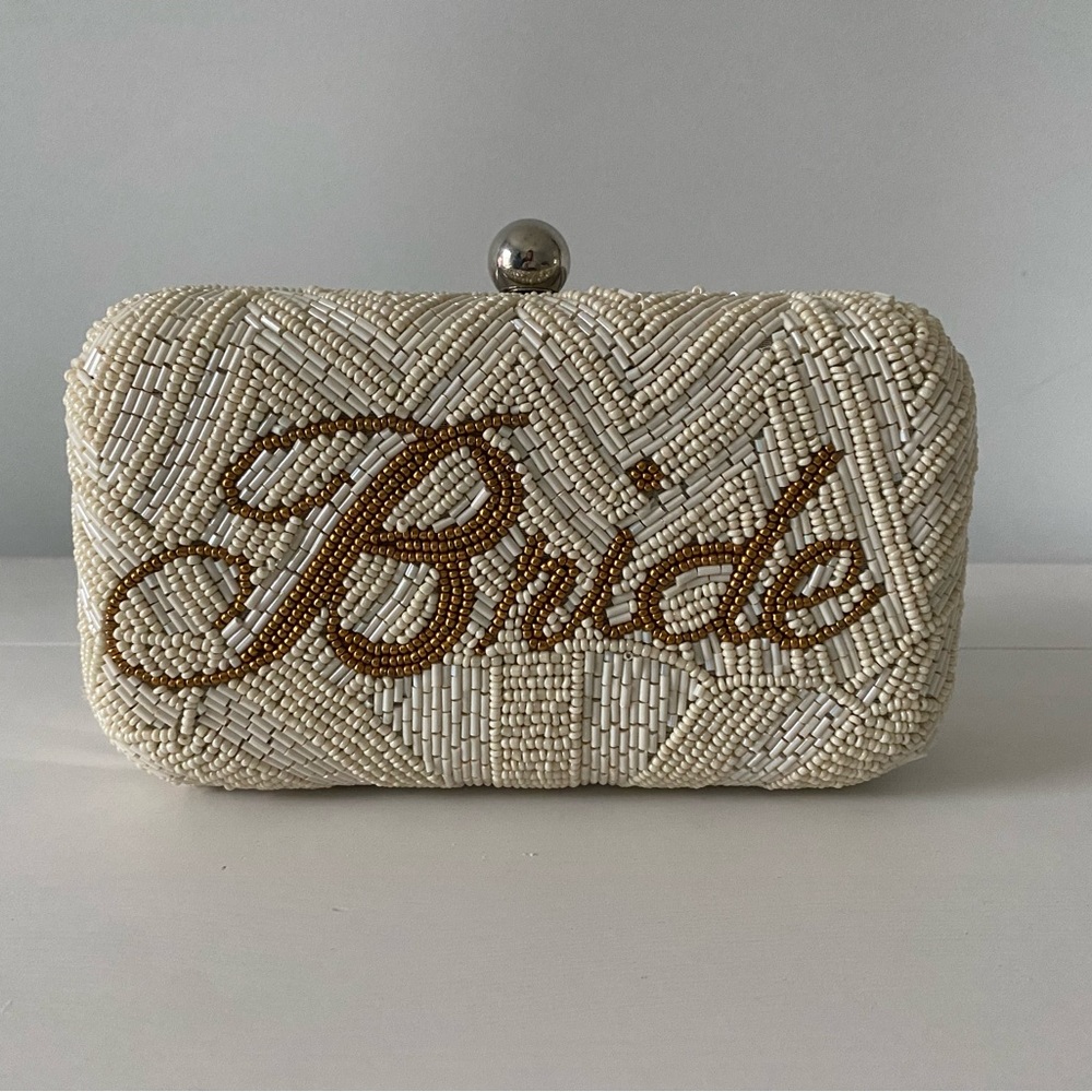 Beaded Bride Clutch with Strap